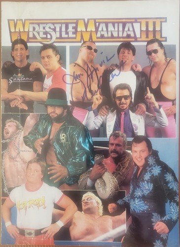 Signed wwf wrestlemania 3 - signed-,